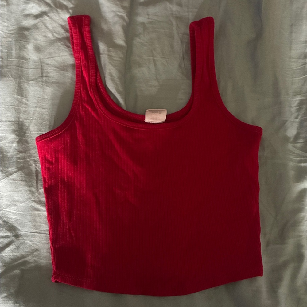 Full Tilt Vibrant Red Ribbed Top